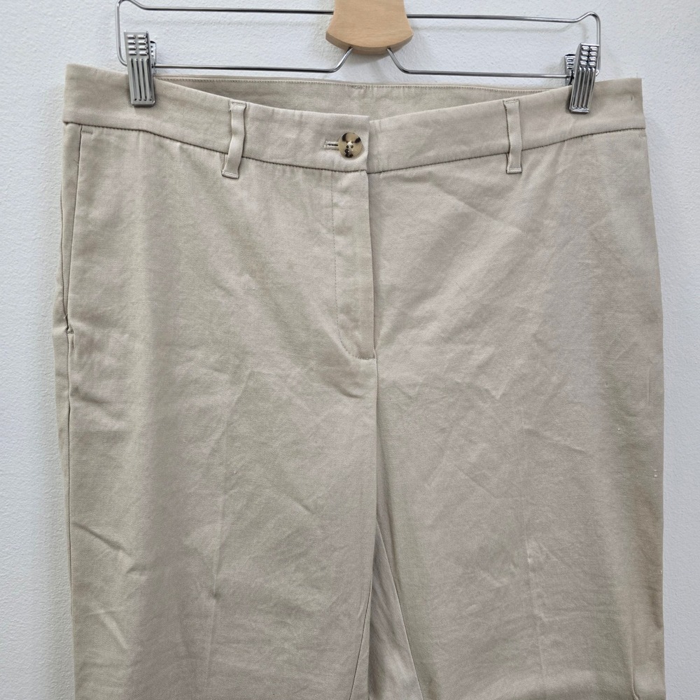 J. Jill Linen Stretch Tan Beige Straight Leg Trousers Pants Womens Size 12